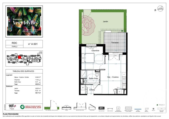 Appartement T2 à vendre - 2 pièces - 40.54 m2 - NARBONNE - 11 - LANGUEDOC-ROUSSILLON - Century 21 Eic Immo