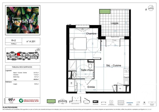 Appartement F2 à vendre - 2 pièces - 40.5 m2 - NARBONNE - 11 - LANGUEDOC-ROUSSILLON - Century 21 Eic Immo