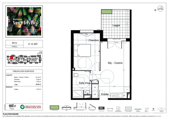 Appartement F2 à vendre - 2 pièces - 40.89 m2 - NARBONNE - 11 - LANGUEDOC-ROUSSILLON - Century 21 Eic Immo