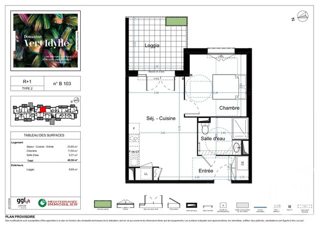 Appartement F2 à vendre - 2 pièces - 40.5 m2 - NARBONNE - 11 - LANGUEDOC-ROUSSILLON - Century 21 Eic Immo